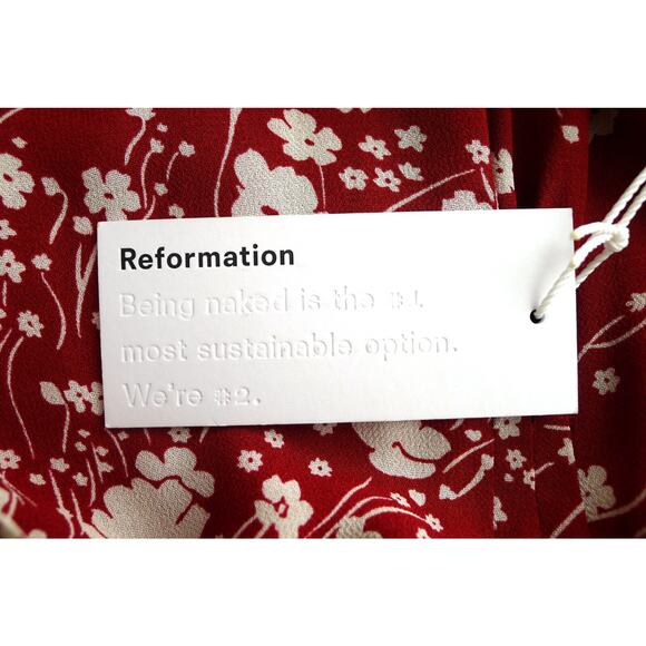 REFORMATION Susanna Midi Wrap Dress Bryce Floral Print Sustainable XS NWT $248 - Picture 4 of 10